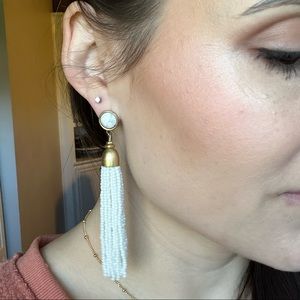 Stella & Dot White Statement Earrings
